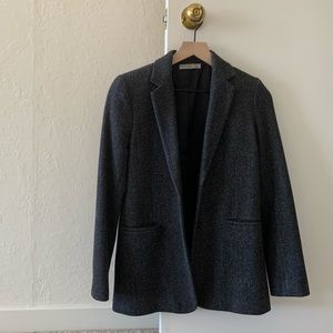 Vince Wool/Silk Blazer - Grey Tweed